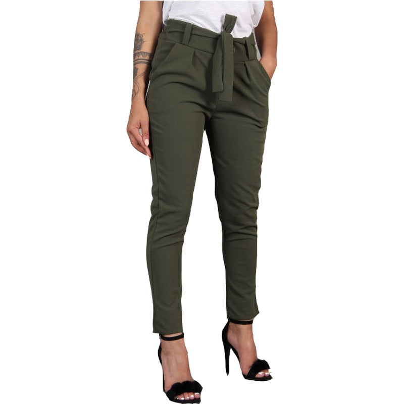 Khaki Green Black Casual Pants