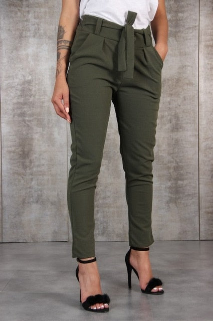 Khaki Green Black Casual Pants