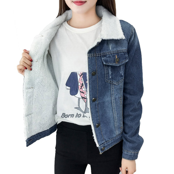 Warm Fleece Jeans Jacket