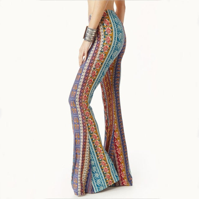Fashion Elastic Print Slim Pants