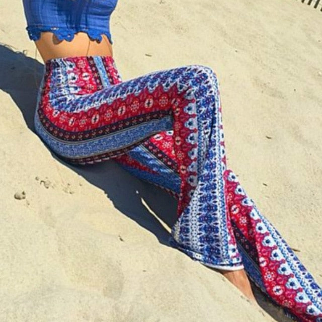 Fashion Elastic Print Slim Pants