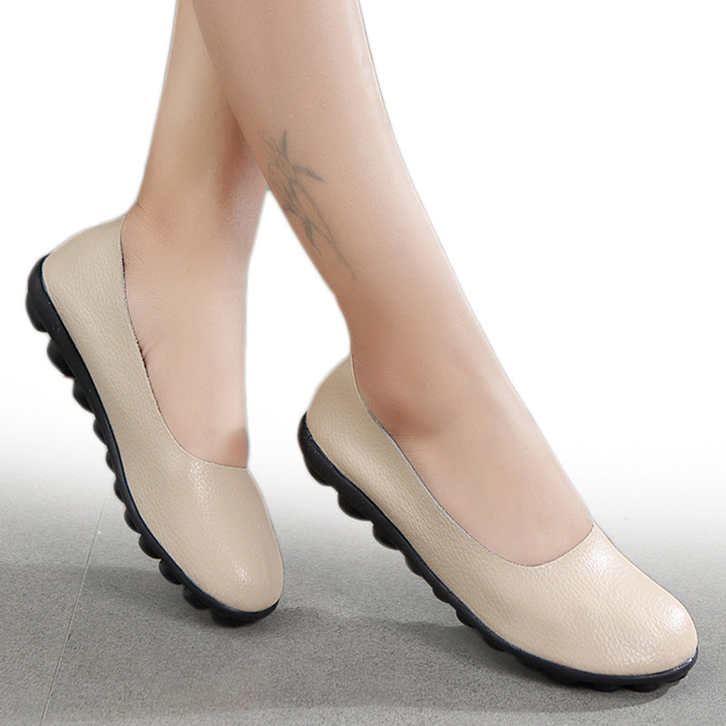 Leather Ballet Flat Shoes