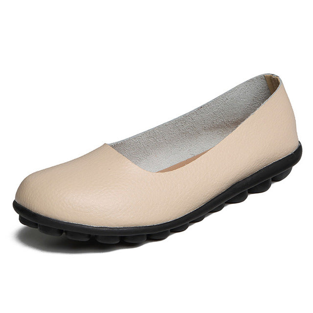 Leather Ballet Flat Shoes
