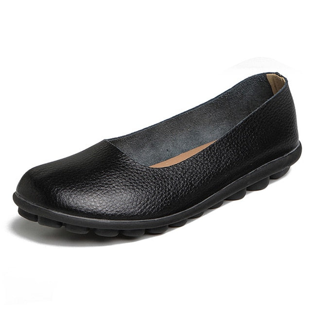 Leather Ballet Flat Shoes
