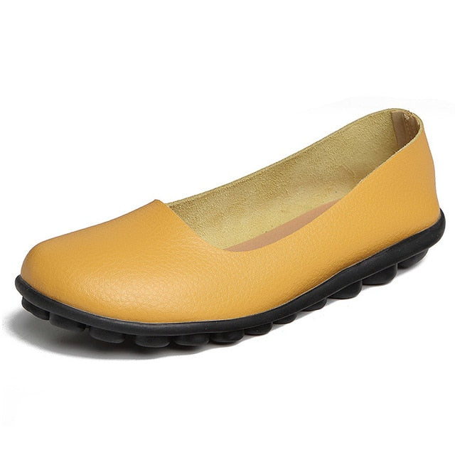 Leather Ballet Flat Shoes