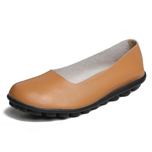 Leather Ballet Flat Shoes