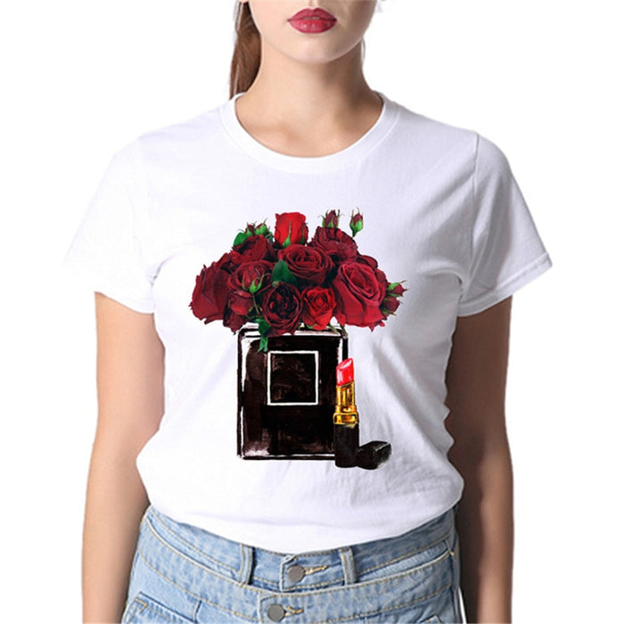 Vogue Style Neck White T Shirt
