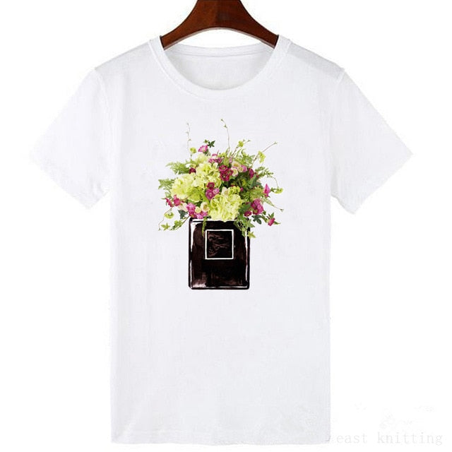 Vogue Style Neck White T Shirt