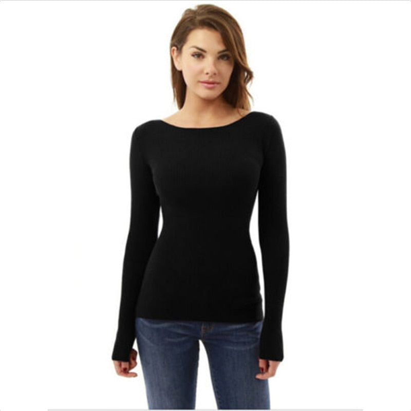 Women O-neck Knitted Sweater