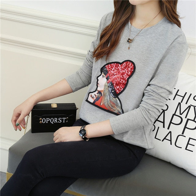 Gray Stripe Long Sleeve T Shirts