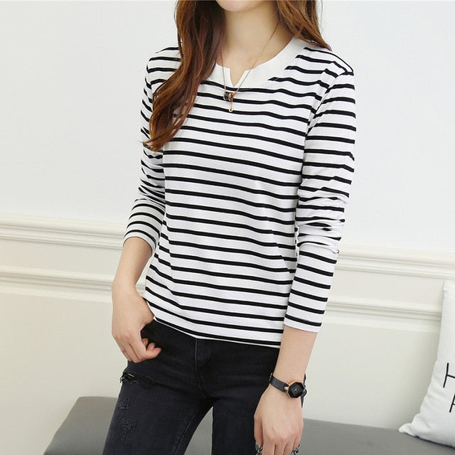 Gray Stripe Long Sleeve T Shirts