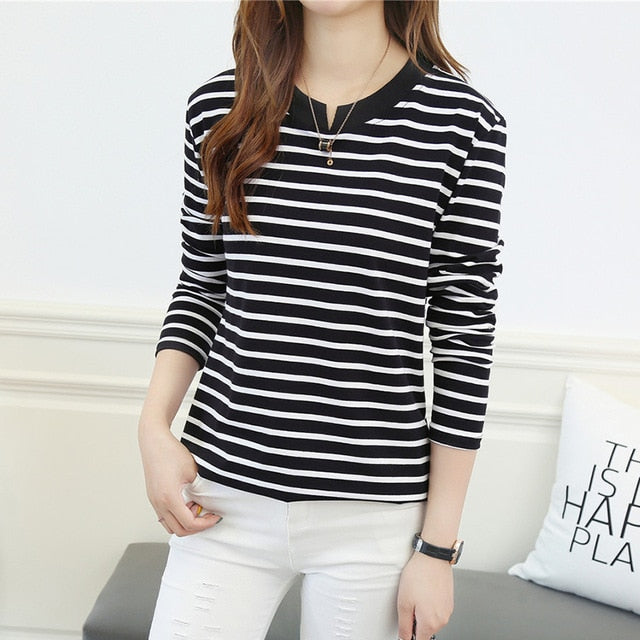 Gray Stripe Long Sleeve T Shirts