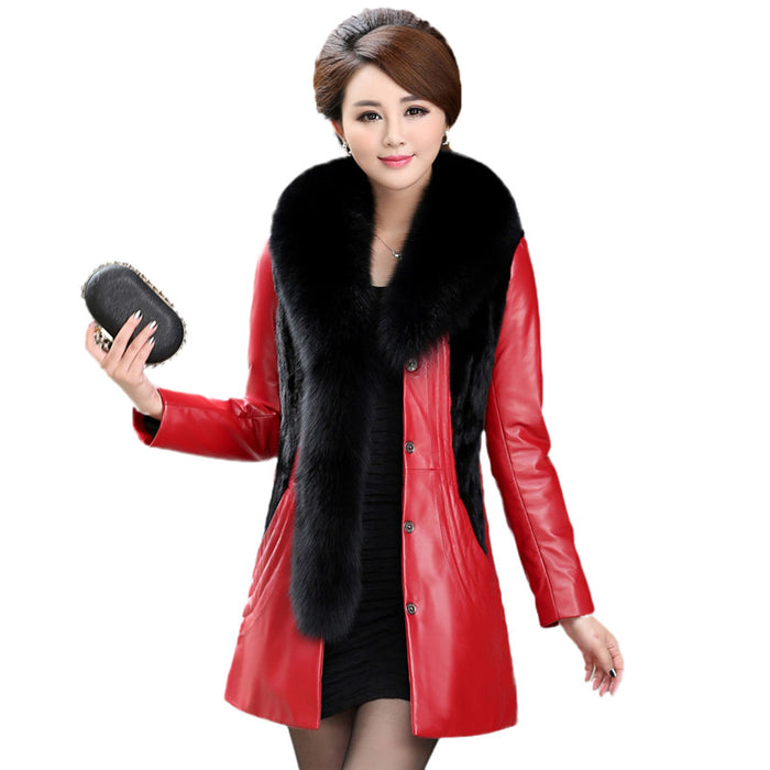 Fox Fur Collar Sheepskin Down Jacket