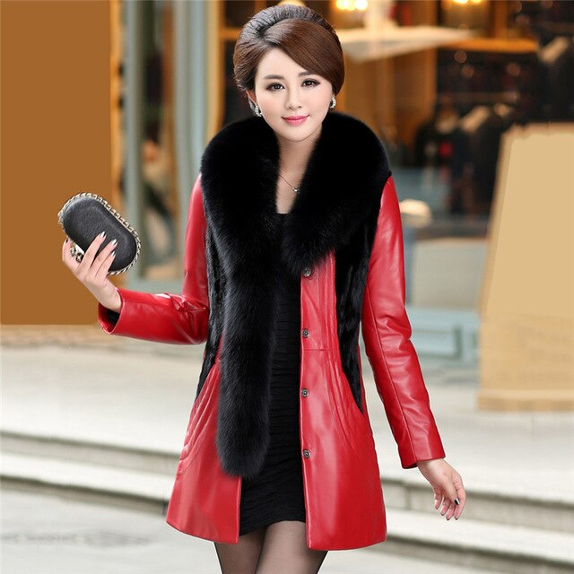 Fox Fur Collar Sheepskin Down Jacket